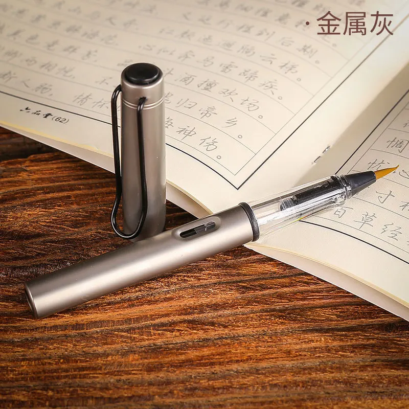 1pc Gray Metal Calligraphy Pen Soft Hair Writing Brush Watercolor Fountain Pen Painting Drawing Office School Supply Stationery
1pc Gray Metal Calligraphy Pen Soft Hair Writing Brush Watercolor Fountain Pen Painting Drawing Office School Supply Stationery