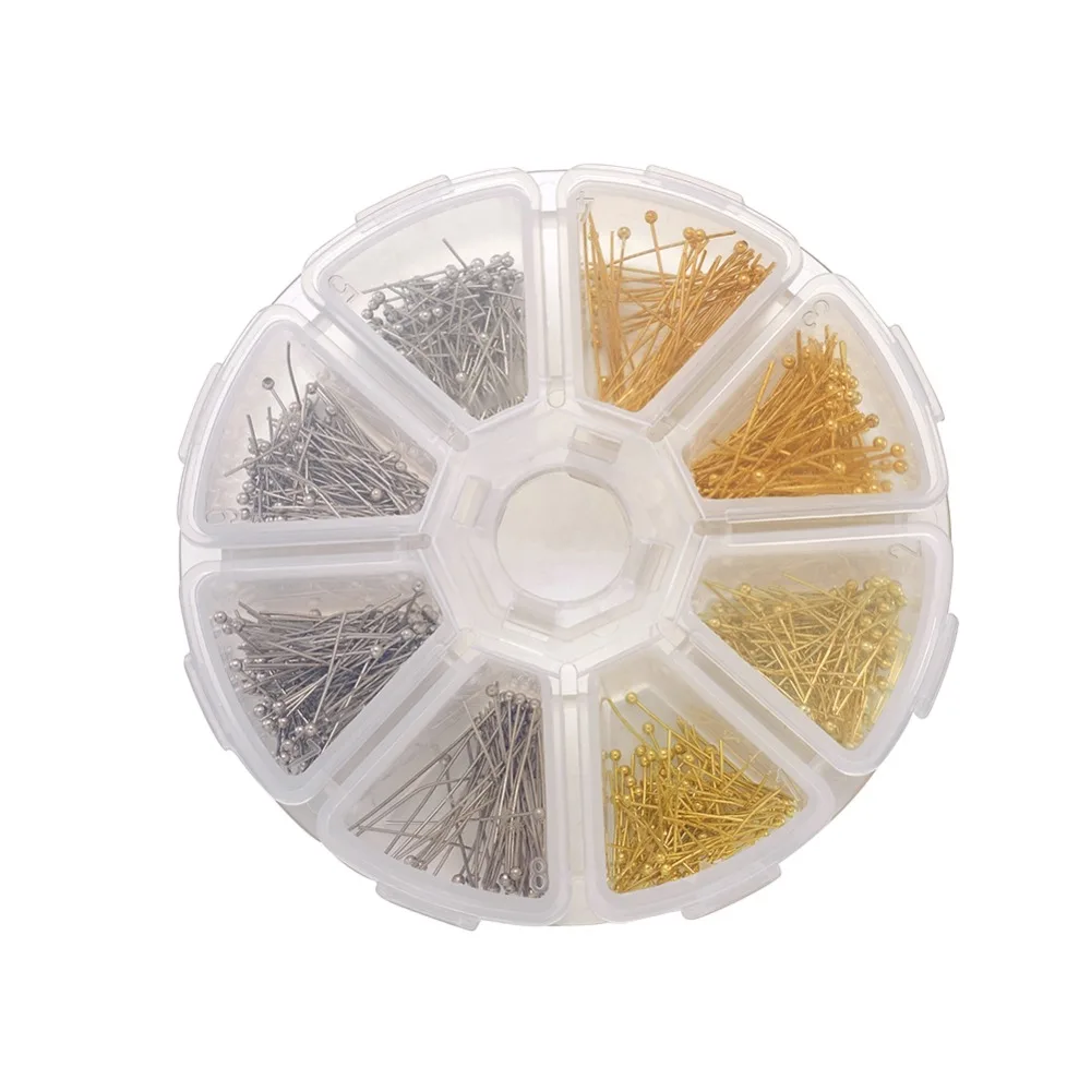 

16~30mm Brass Ball Heads Pins Golden & Platinum for Beads Needles DIY Jewelry Making Ball: 2mm; Pin:0.6mm; Box 10.5x10.5x2.8cm