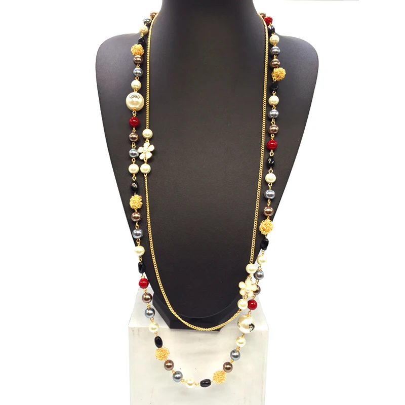Camellia Bow Number 5 Acrylic Pearl Jewelry Long Necklace Luxury Brand Sweater Chain Strand Necklaces Women/Collier Perle/Colier
Camellia Bow Number 5 Acrylic Pearl Jewelry Long Necklace Luxury Brand Sweater Chain Strand Necklaces Women/Collier Perle/Colier