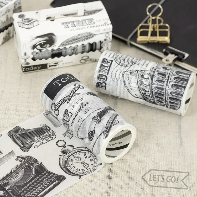 9cm*5m Vintage Building Life Black color washi tape DIY decoration scrapbooking masking tape adhesive tape kawaii stationery
9cm*5m Vintage Building Life Black color washi tape DIY decoration scrapbooking masking tape adhesive tape kawaii stationery