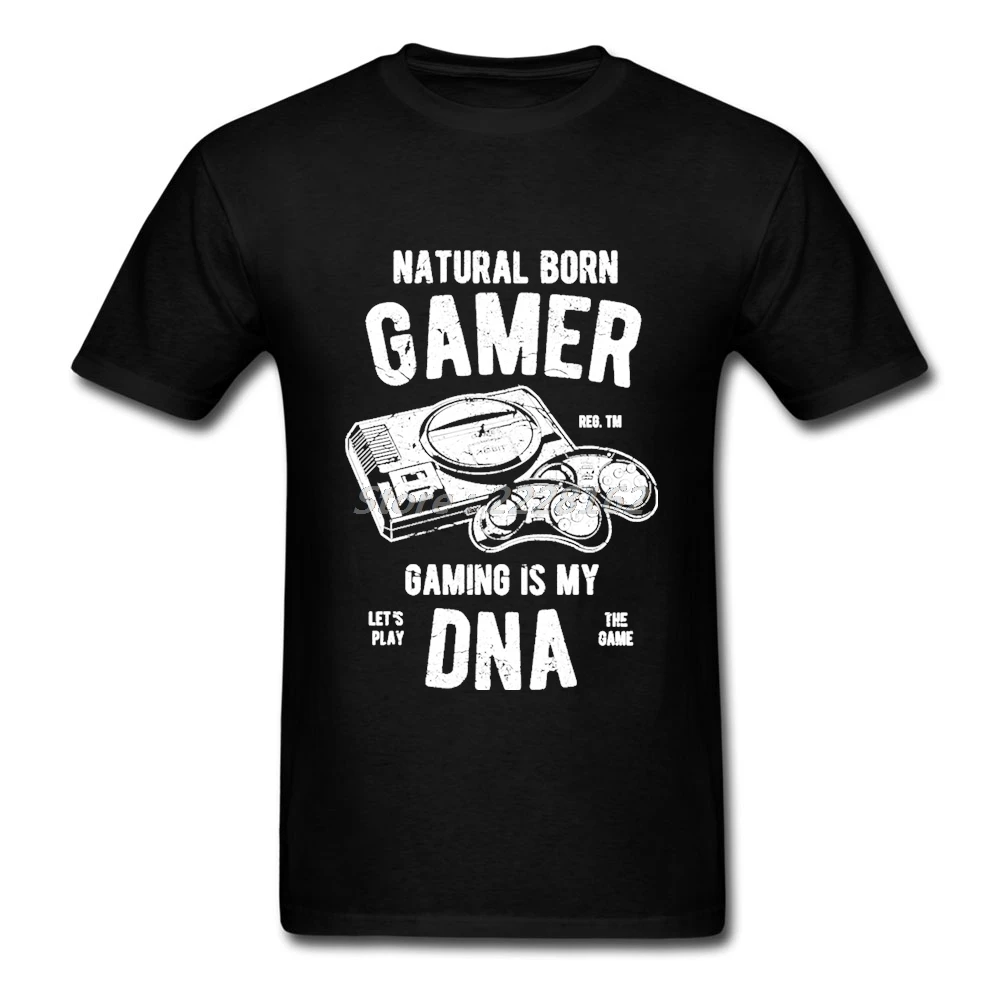 Видеоигра футболка мужские черные костюмы Графика футболки Born Gamer одежда для