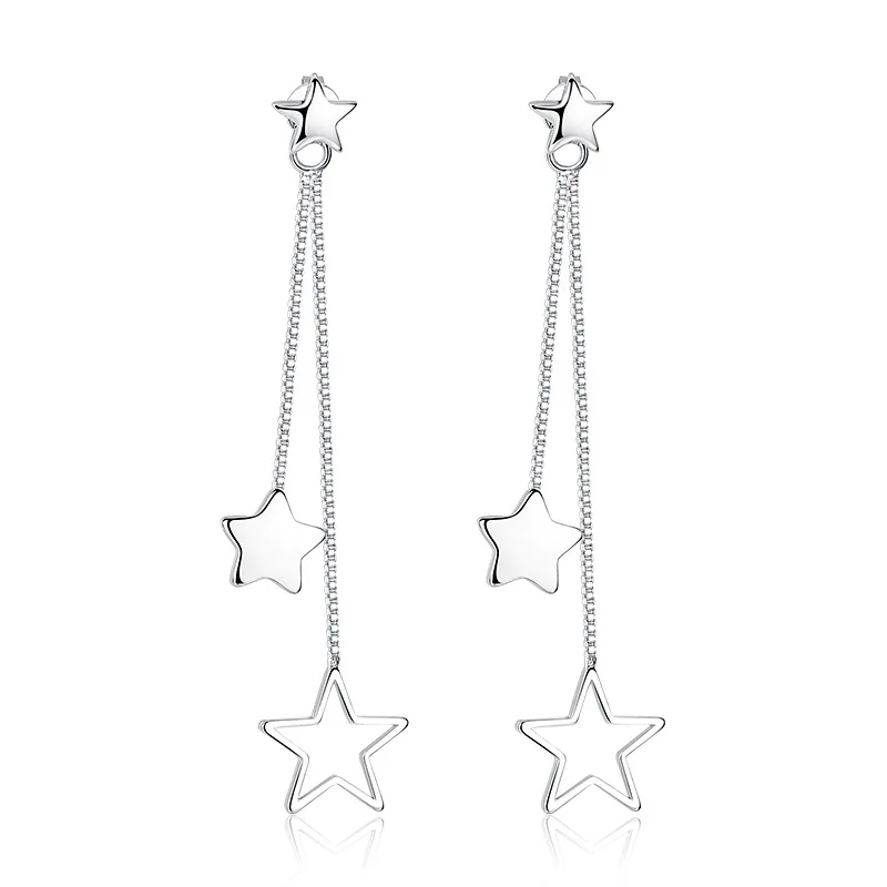 100% 925 Sterling Silver Fashion Little Star Design Shiny Crystal Long Stud Earrings for Women Jewelry Birthday Gift Wholesale
100% 925 Sterling Silver Fashion Little Star Design Shiny Crystal Long Stud Earrings for Women Jewelry Birthday Gift Wholesale