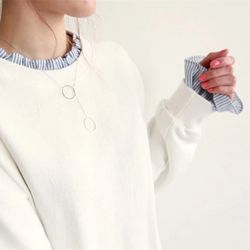 OllyMurs New Korean Fashion Women Casual Sweatshirt Ladies Striped Stitching Hoodies Long Sleeve O-neck Thin Tops Pullover
OllyMurs New Korean Fashion Women Casual Sweatshirt Ladies Striped Stitching Hoodies Long Sleeve O-neck Thin Tops Pullover