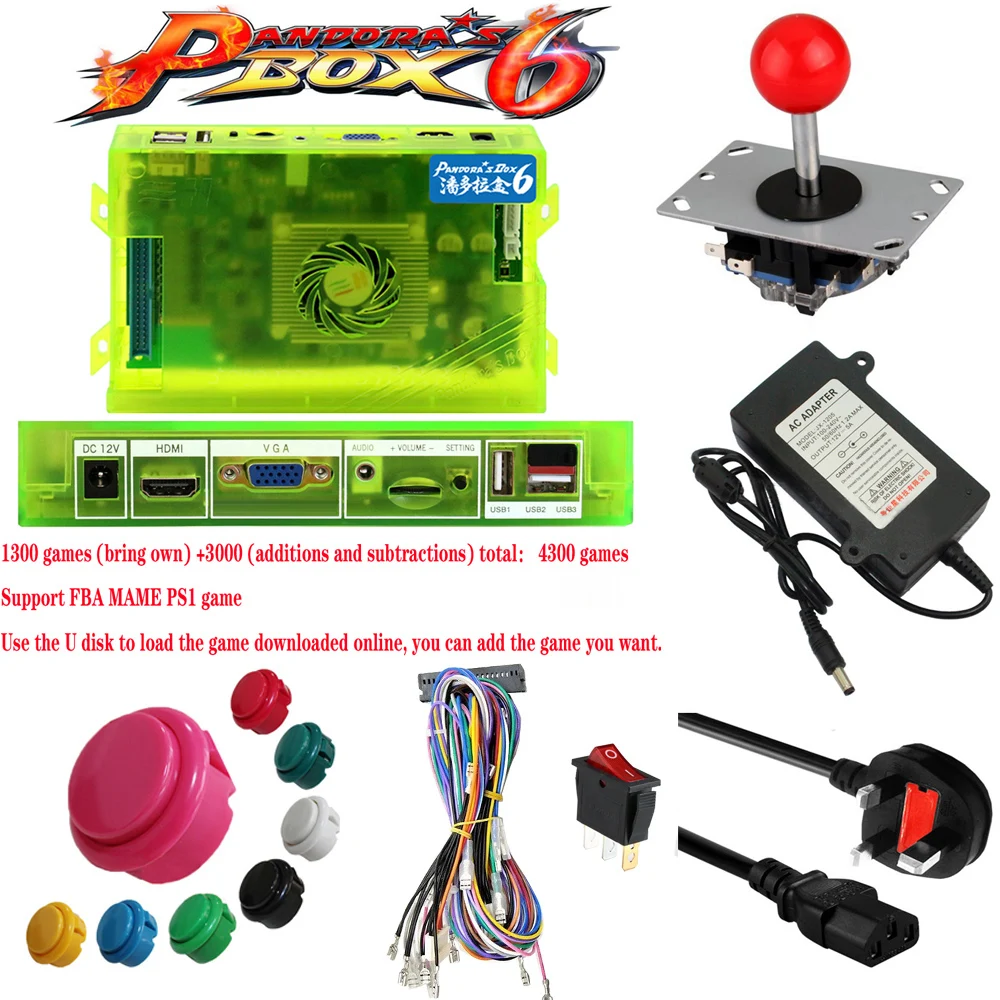 More 3D Tekken DIY kit with Pandora's box 6 pcb 1300 in 1 LED joystick power supply Button for arcade game machine
More 3D Tekken DIY kit with Pandora's box 6 pcb 1300 in 1 LED joystick power supply Button for arcade game machine