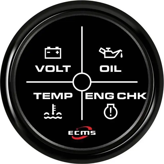 New Design Marine Boat 4 LED Alarm Gauge VOLT OIL TEMP ENG CHK 9-32V 52mm 2 Inch 316L Black Bezel Black Dial 802-00160
New Design Marine Boat 4 LED Alarm Gauge VOLT OIL TEMP ENG CHK 9-32V 52mm 2 Inch 316L Black Bezel Black Dial 802-00160