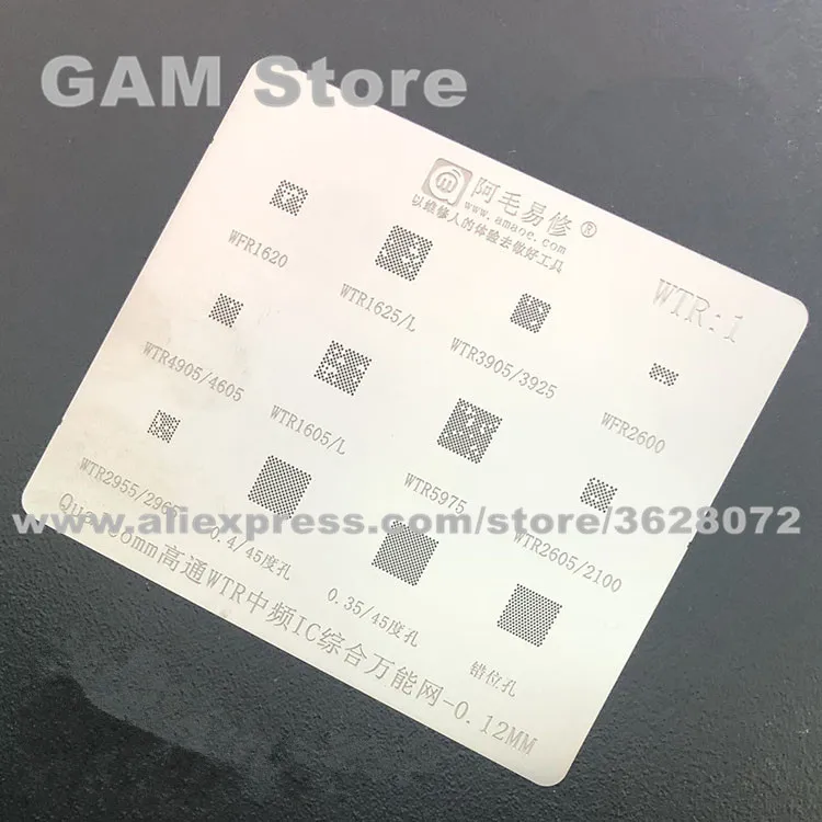WTR1625L 1605L 3905 3625 4905 4605 5975 2955 BGA Stencil Reballing Pins Direct Heating Template 0.15mm Thickness Anti Drum-up
WTR1625L 1605L 3905 3625 4905 4605 5975 2955 BGA Stencil Reballing Pins Direct Heating Template 0.15mm Thickness Anti Drum-up