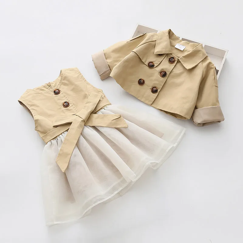 Newest 2018 Spring Autumn Baby Girls Clothes Sets Trench coat jacket+TUTU Dress 2 Pcs Kids Suits Infant Children Casual Suits
Newest 2018 Spring Autumn Baby Girls Clothes Sets Trench coat jacket+TUTU Dress 2 Pcs Kids Suits Infant Children Casual Suits