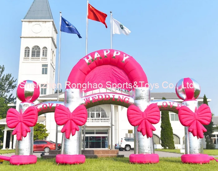 12 м (39 футов) надувные арки Happy Love для рекламы сварочные вечеринки праздничные