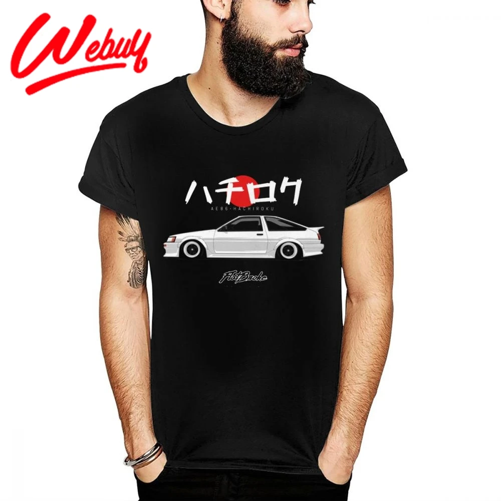 Популярная уличная футболка AE86 Car Homme Мужская уникального дизайна с круглым