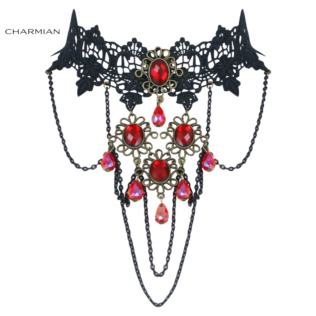 Аксессуары Charmian, ретро, готическое, викторианское кружево, колье из драгоценных камней
Аксессуары Charmian, ретро, готическое, викторианское кружево, колье из драгоценных камней