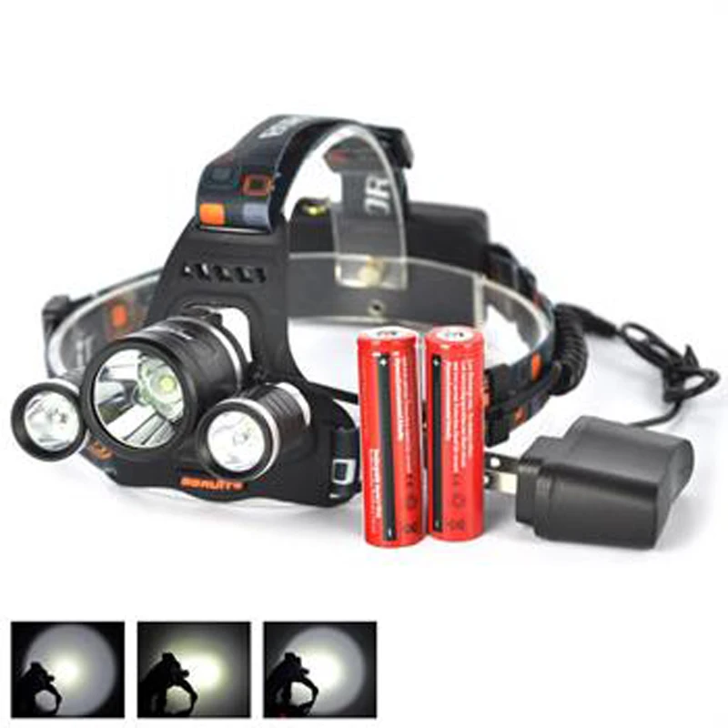 BORUIT 6000LM 3X XML T6 LED 4-Modes Headlamp HeadLight Torch+2X 18650+AC Charger Outdoors Camping Portable Light
BORUIT 6000LM 3X XML T6 LED 4-Modes Headlamp HeadLight Torch+2X 18650+AC Charger Outdoors Camping Portable Light