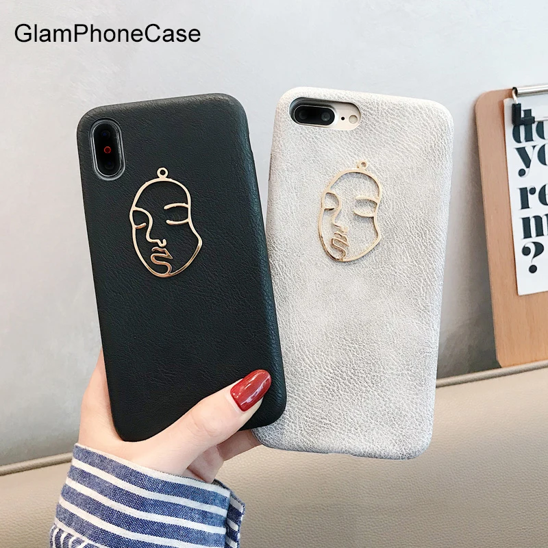 Чехол для телефона GlamPhoneCase простой металлический кожаный чехол iPhone XS Max XR 8 8plus 7 7plus
