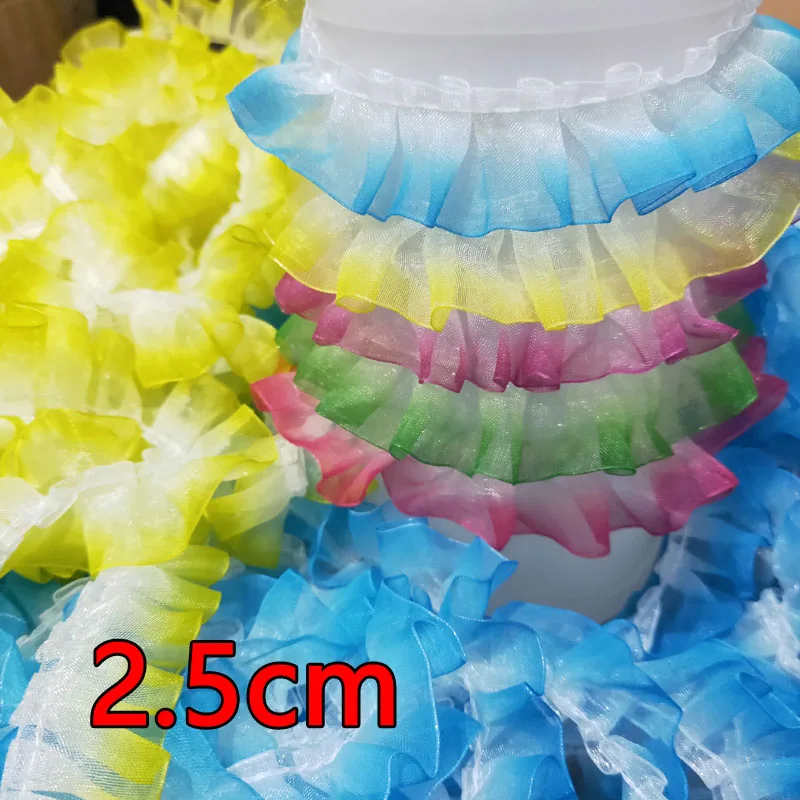 Latest Rainbow Ribbon Tulle Laces Fabrics Guipure Lace Fabric Pleated Lace Trim 2.5cm Sewing Accessories For Dress encajes RT8
Latest Rainbow Ribbon Tulle Laces Fabrics Guipure Lace Fabric Pleated Lace Trim 2.5cm Sewing Accessories For Dress encajes RT8