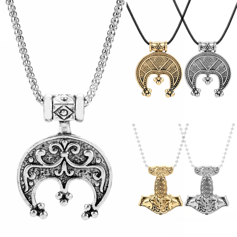 Nordic Vikings Accessories Necklace Men Women Vintage Amulet Thor Goat Head Crescent Pendant Necklaces Plated Metal Jewelry Gift
Nordic Vikings Accessories Necklace Men Women Vintage Amulet Thor Goat Head Crescent Pendant Necklaces Plated Metal Jewelry Gift