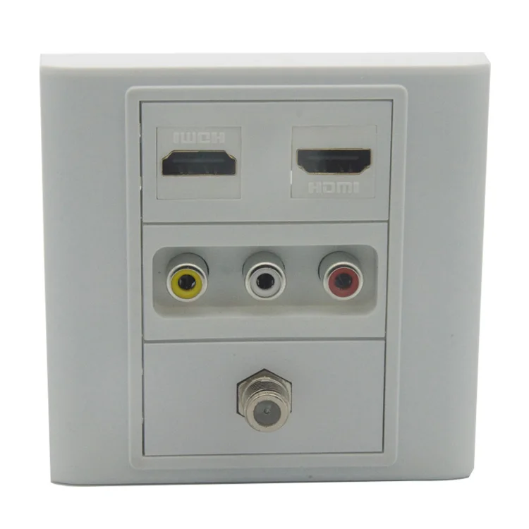 2 X HDMI, F Head TV, 3RCA AV настенная пластина с задней гнездовой разъемом, поддержка клиентского дизайна
2 X HDMI, F Head TV, 3RCA AV настенная пластина с задней гнездовой разъемом, поддержка клиентского дизайна