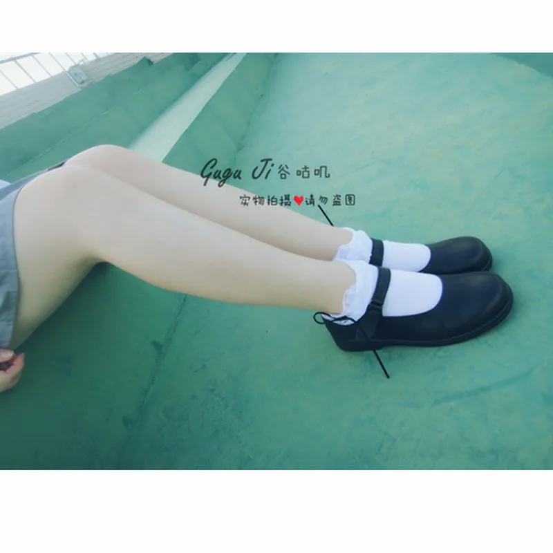 US4-11 Cute Lolita Round Toe Womens Cosplay Maid Shoes Mary Janes School Low Heel New Black Brown Plus Size A1108 | Обувь