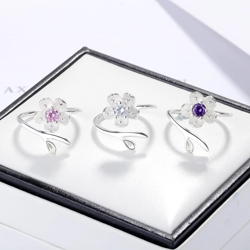Cherry Blossom Cute Simple Flower Silver Color Temperament Personality Female Resizable Opening Rings SRI226
Cherry Blossom Cute Simple Flower Silver Color Temperament Personality Female Resizable Opening Rings SRI226