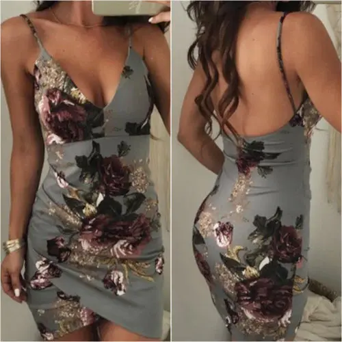 Women Floral Spaghetti strap Deep V Neck Sleeveless Bodycon Front irregular Ladies Party Mini Pencil Dress
Women Floral Spaghetti strap Deep V Neck Sleeveless Bodycon Front irregular Ladies Party Mini Pencil Dress