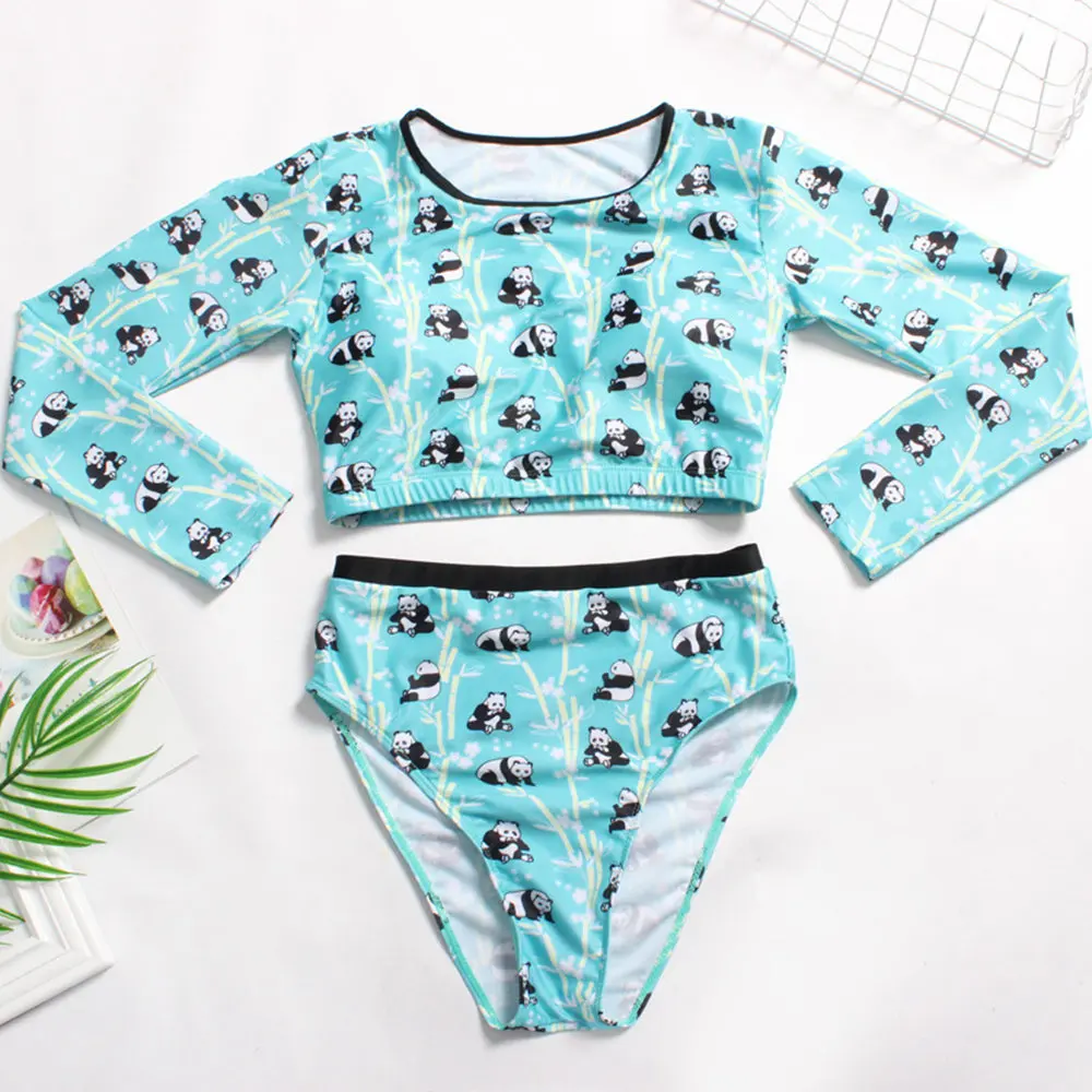 PLUS SIZE bikini high waist long sleeves swimwear women large size swimsuit panda pattren swimsuit high waisted push up bikinis
PLUS SIZE bikini high waist long sleeves swimwear women large size swimsuit panda pattren swimsuit high waisted push up bikinis