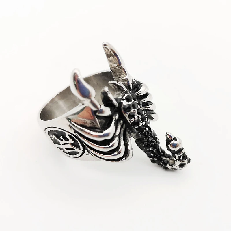Vintage silver color Scorpion rings mens Black CZ stones stainless steel cool animal scorpion rings BKRG0001
Vintage silver color Scorpion rings mens Black CZ stones stainless steel cool animal scorpion rings BKRG0001