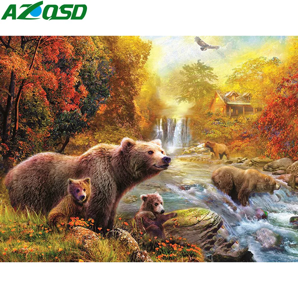 AZQSD Алмазная вышивка медведь животные полный набор подарок искусство Сделай Сам
