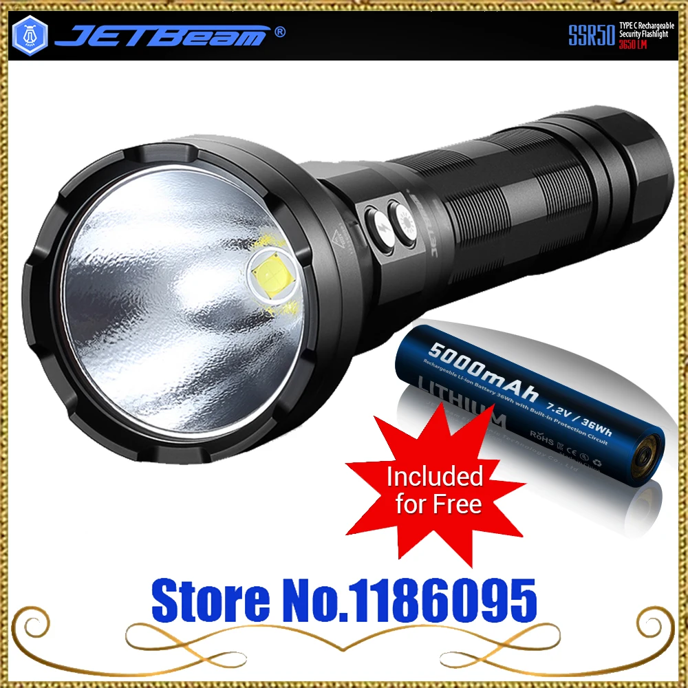 Светодиодный фонарик Jetbeam SSR50 XHP70.2 P2 1C 2018 лм перезаряжаемый уличный с функцией