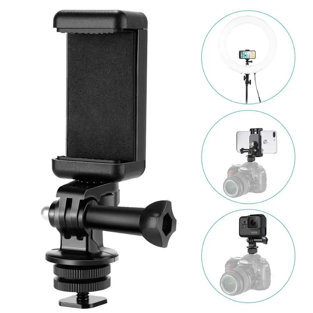 Phone Holder Camera Hot Shoe Mount Adapter Kit for GoPro Hero 7 6 5,DJI OSMO Action,iPhone X 8 7 6 Samsung Attaching on DSLR
Phone Holder Camera Hot Shoe Mount Adapter Kit for GoPro Hero 7 6 5,DJI OSMO Action,iPhone X 8 7 6 Samsung Attaching on DSLR