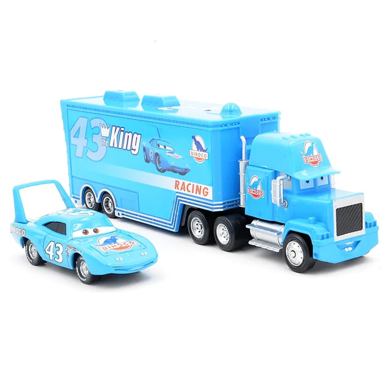 Disney Pixar Cars 2 шт. Lightning McQueen City Construction Mack Truck The King 1:55 литые под давлением