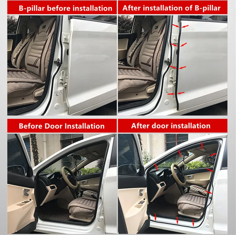 Car Accessories Door Seal Strips Stickers Weatherstrip Rubber Sound Insulation for Dodge charger journey challenger caliber | Автомобили и