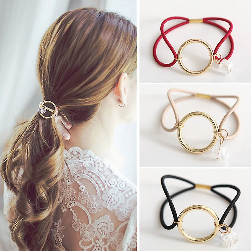 Женская резинка для волос M MISM эластичная лента стразы в виде цветов|hair rhinestones