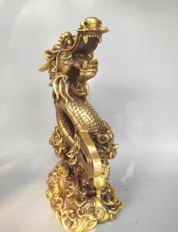 China pure brass Zodiac dragon statue