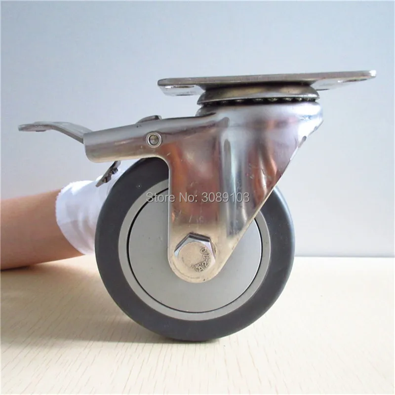 4 pcs 4 inch Factory price TPR caster wheel ball bearings stainless steel bracket swivel caster with brake
4 pcs 4 inch Factory price TPR caster wheel ball bearings stainless steel bracket swivel caster with brake