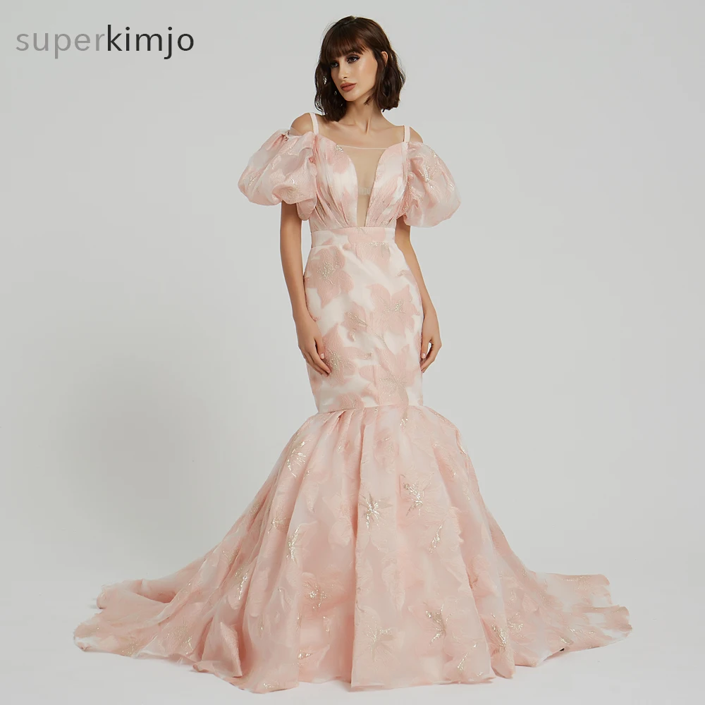Kimjobridal/розовые платья для выпускного бала с коротким рукавом милым вырезом