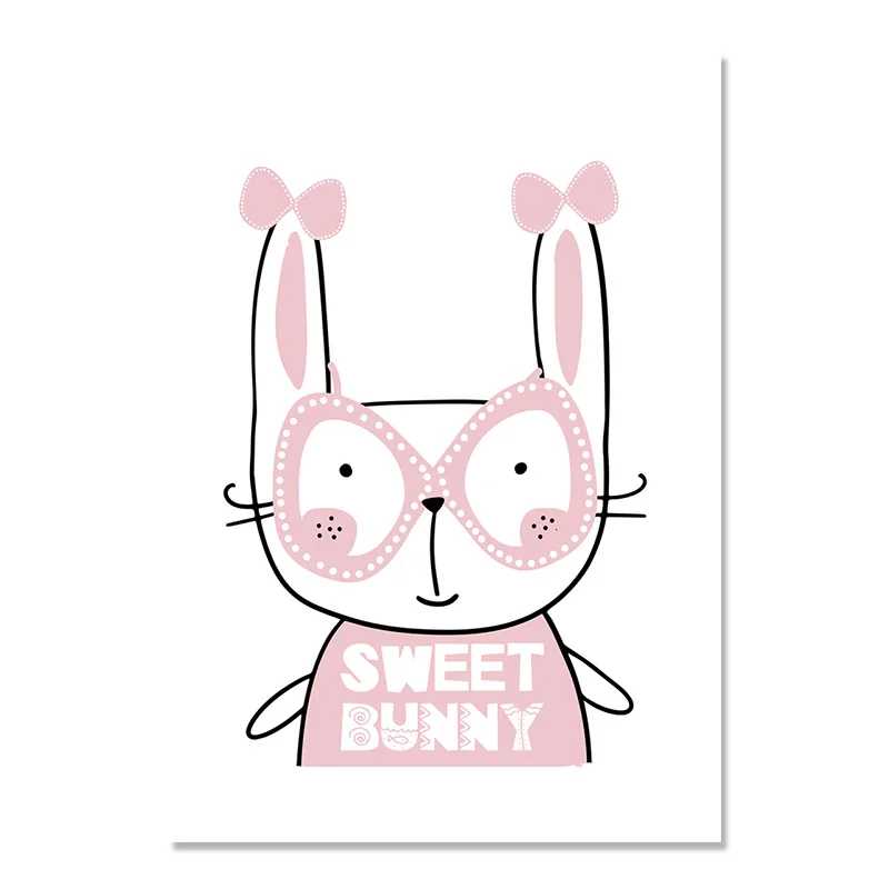 Sweet Rabbit Animal Prints Wall Art Canvas Painting Nordic Posters Nursery Baby Girl Room Decor Painting Unframed
Sweet Rabbit Animal Prints Wall Art Canvas Painting Nordic Posters Nursery Baby Girl Room Decor Painting Unframed
