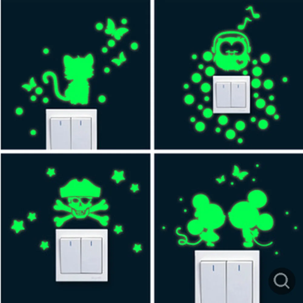 Cartoon Luminous Switch Sticker Glow in the Dark Wall Stickers Home Decor Kids Room Decoration Sticker Decal Cat Fairy Moon Star
Cartoon Luminous Switch Sticker Glow in the Dark Wall Stickers Home Decor Kids Room Decoration Sticker Decal Cat Fairy Moon Star