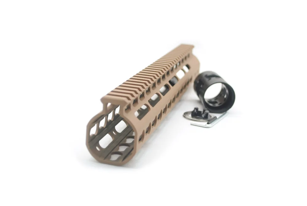 AR15 Light Slim Tan 12'' Inch Free Float Keymod Handguard Rail With Steel Barrel Nut Fit .223
AR15 Light Slim Tan 12'' Inch Free Float Keymod Handguard Rail With Steel Barrel Nut Fit .223
