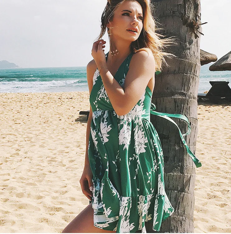 S-2XL women new sexy casual leisure strap dress summer holiday seaside mini dress floral print backless dress
S-2XL women new sexy casual leisure strap dress summer holiday seaside mini dress floral print backless dress