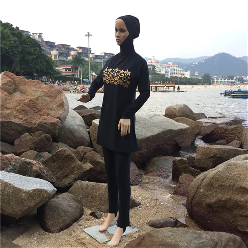 4XLCheap Muslima Abaya купальный костюм Малайзия мусульманский одежда для плавания