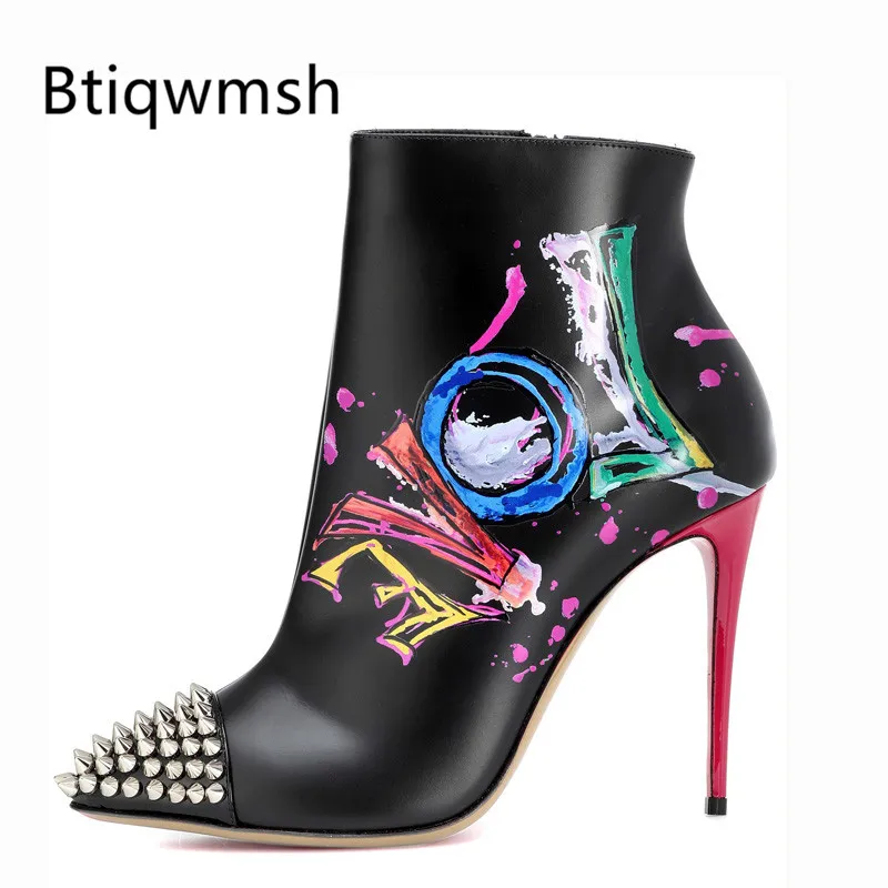 Newest Sexy Leather Ankle Woman Rivet Pointed Toe High Heel Boots Women Fashion Martin Boots
Newest Sexy Leather Ankle Woman Rivet Pointed Toe High Heel Boots Women Fashion Martin Boots