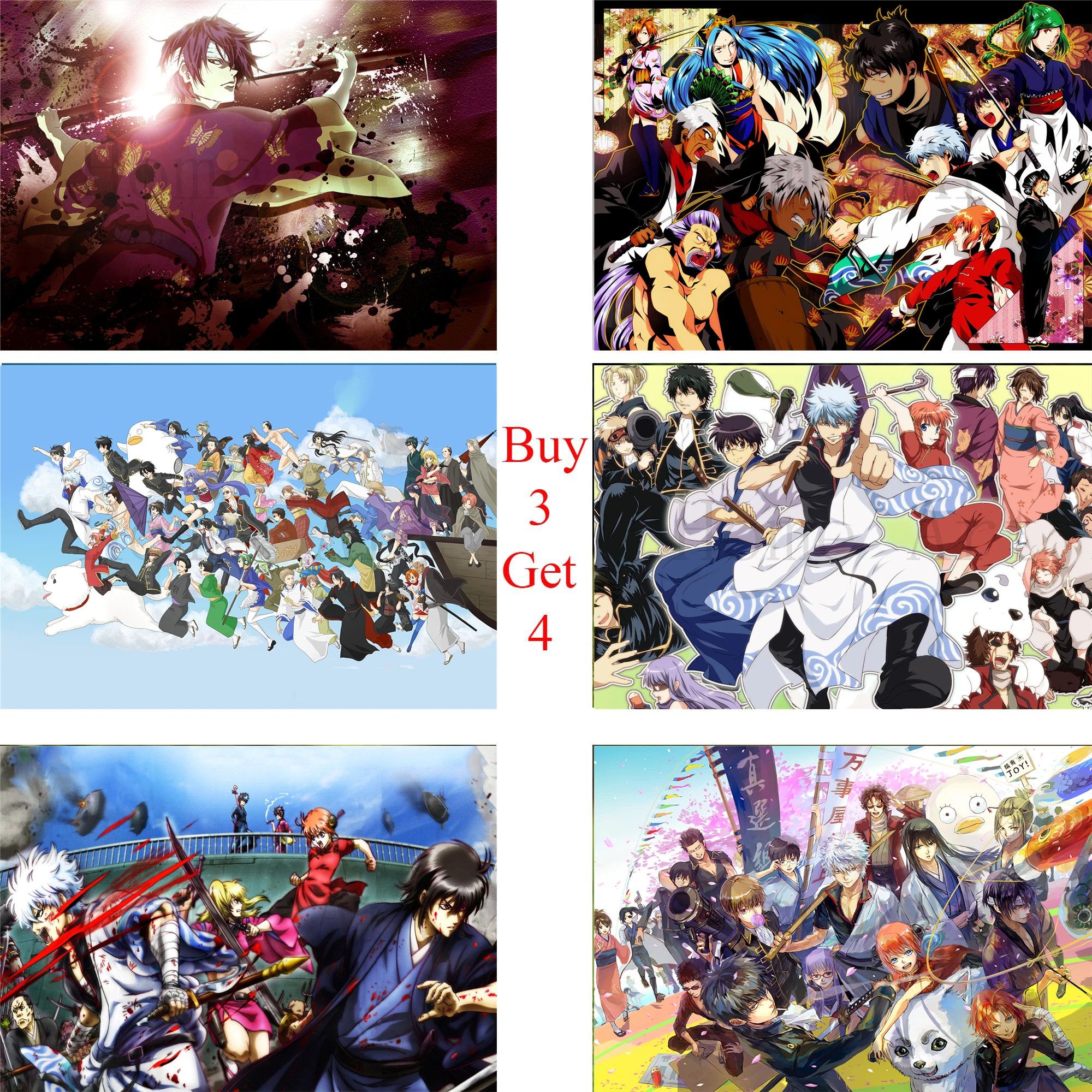 1 плакат Gintama прозрачные наклейки на стену украшение для дома высококачественные