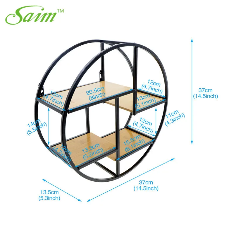 Saim Round Wooden Iron Storage Rack Wall Shelf Vintage Metal Iron Sundries Storage Rack Decorative Wall Shelves Bookshelf Decor
Saim Round Wooden Iron Storage Rack Wall Shelf Vintage Metal Iron Sundries Storage Rack Decorative Wall Shelves Bookshelf Decor