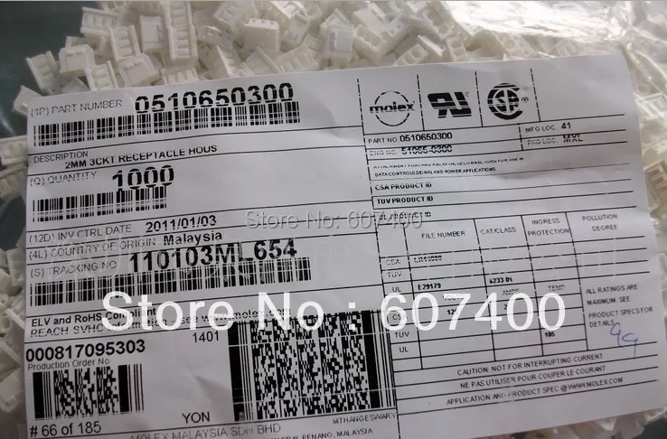 0510650300 CONN RCPT HOUSING 3POS 2MM NATL 51065-0300 MOLEX Connectors terminals housings 100% new and original parts
0510650300 CONN RCPT HOUSING 3POS 2MM NATL 51065-0300 MOLEX Connectors terminals housings 100% new and original parts
