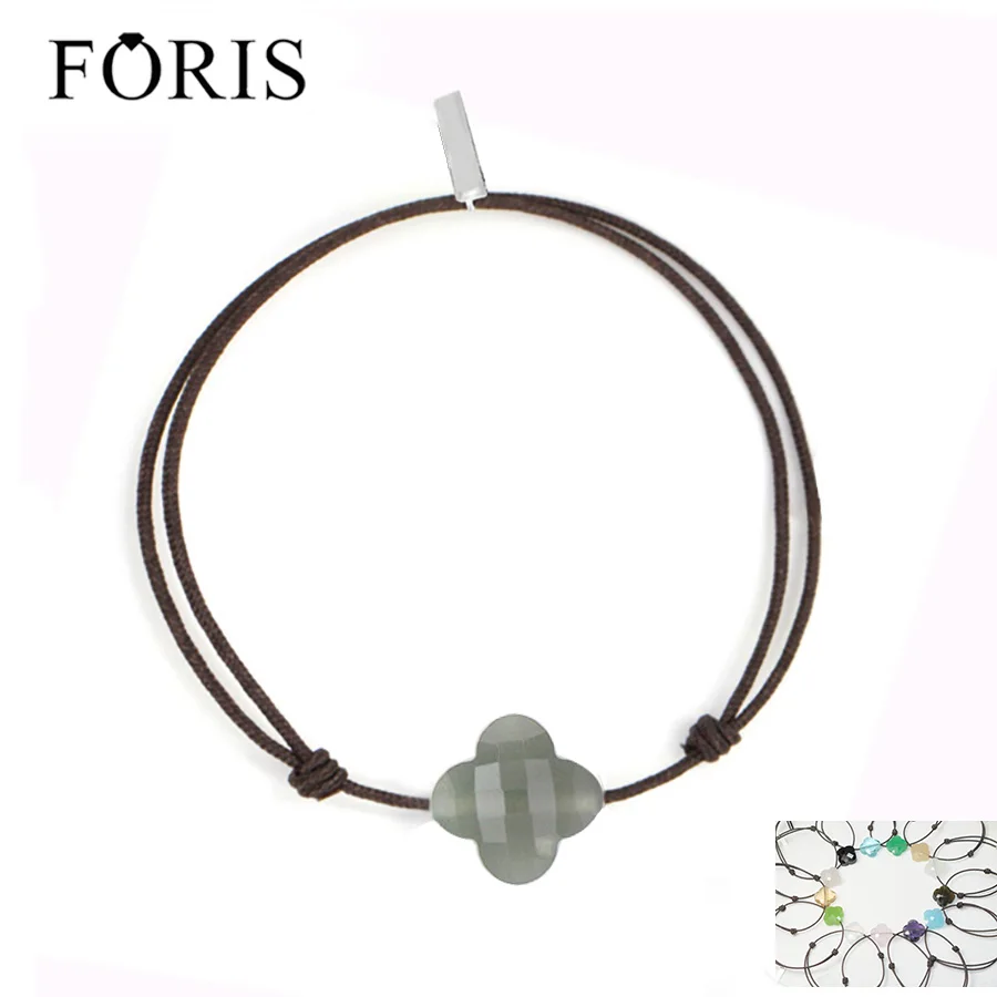 FORIS 10 Colors Best Selling Brand Jewelry Brown Rope Four Leaf Clover Crystal Bracelet For Women Gift PB003
FORIS 10 Colors Best Selling Brand Jewelry Brown Rope Four Leaf Clover Crystal Bracelet For Women Gift PB003