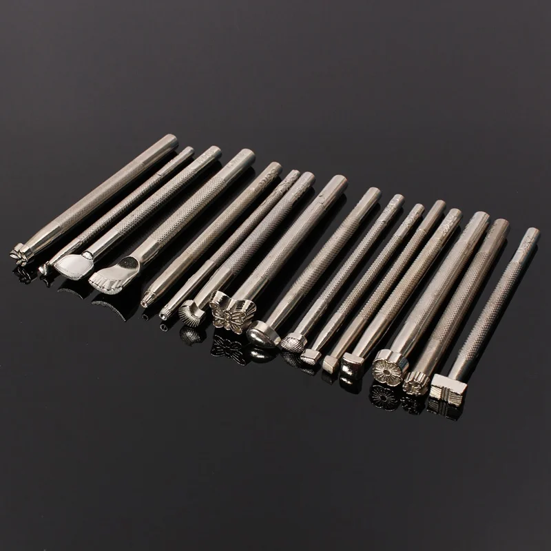 Hot 16Pcs Metal Leather Tools DIY Leather Working Saddle Making Tools Set Carving Leather Craft Stamps Set Craft
Hot 16Pcs Metal Leather Tools DIY Leather Working Saddle Making Tools Set Carving Leather Craft Stamps Set Craft