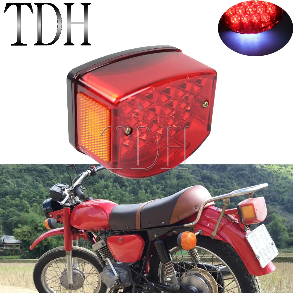 Motorcycle Tail Rear Light Red LED Rear Lamp Taillight With Reflector On Both Side For Minsk 125cc Carpathians 50cc
Motorcycle Tail Rear Light Red LED Rear Lamp Taillight With Reflector On Both Side For Minsk 125cc Carpathians 50cc