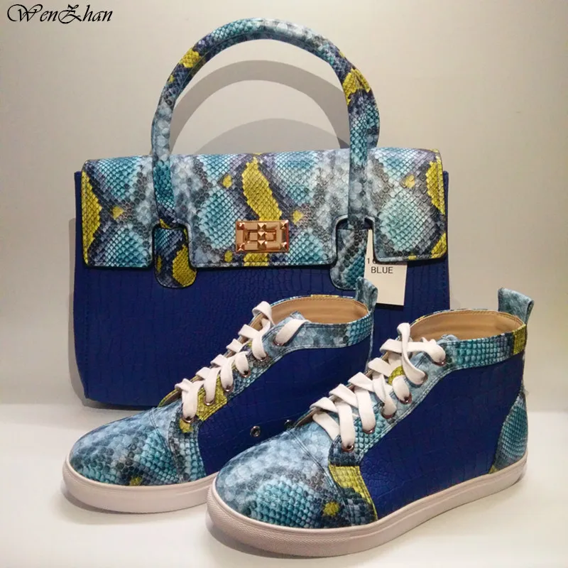 Latest Match Blue&Snake Leather Shoes With Handbag Sets Top Grade With Big Bag Hot Selling! 36-44 WENZHAN Wholesale A812-1
Latest Match Blue&Snake Leather Shoes With Handbag Sets Top Grade With Big Bag Hot Selling! 36-44 WENZHAN Wholesale A812-1