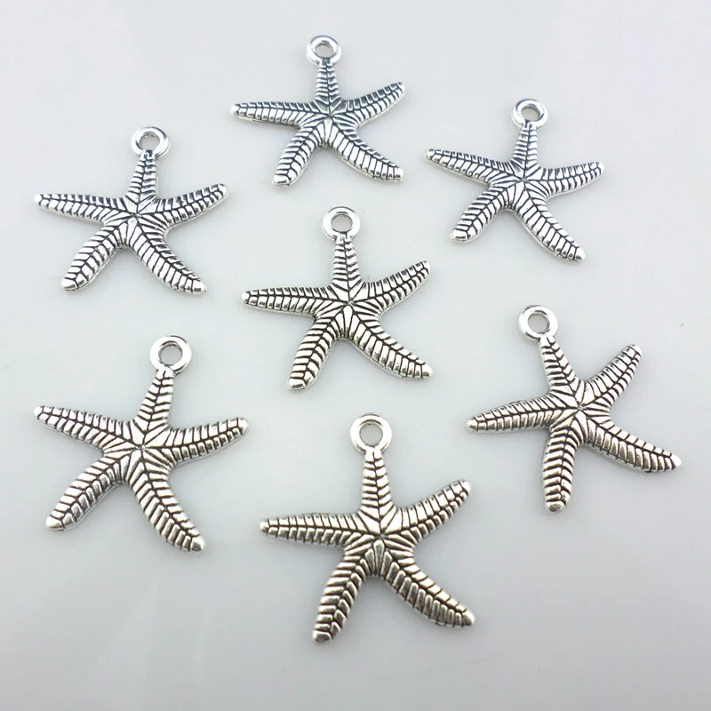 24pcs Tibetan Silver Alloy Sea Star Starfish Charms Crafts Pendants 25x25mm Jewelry Findings
24pcs Tibetan Silver Alloy Sea Star Starfish Charms Crafts Pendants 25x25mm Jewelry Findings