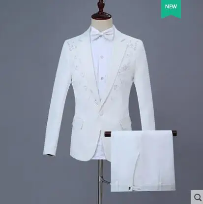 Paste drill groom clothes men suits designs stage costumes for singers jacket men sequins blazer dance star style black white
Paste drill groom clothes men suits designs stage costumes for singers jacket men sequins blazer dance star style black white