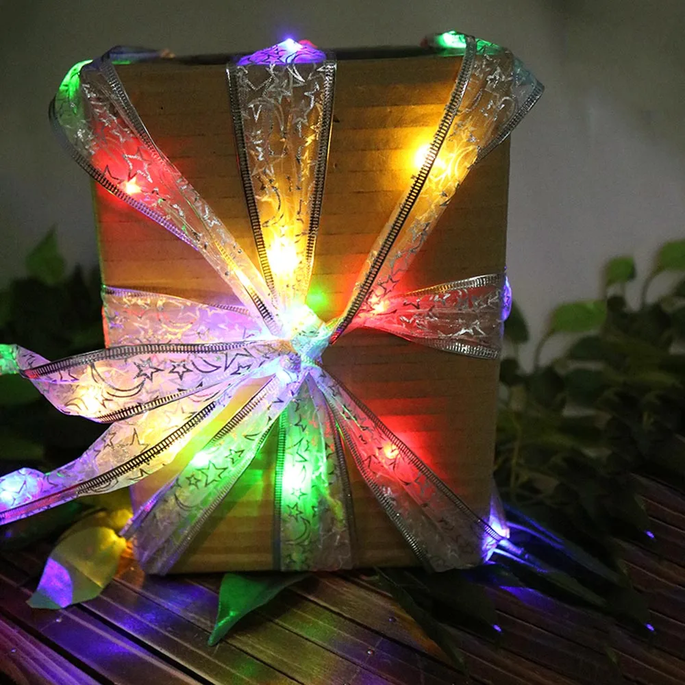 DIY Bow knot Lace Led String Ribbon for Christmas tree Patry Cloth Decor 40leds for Party Gift Box Fairy night lights IQ 
DIY Bow knot Lace Led String Ribbon for Christmas tree Patry Cloth Decor 40leds for Party Gift Box Fairy night lights IQ
