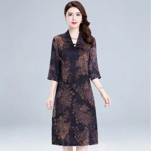 2021 Spring Summer Fashion Five-minutes Sleeve Silk Women Dress New Style Printed High End Elegant Temperament Female Dresses
2021 Spring Summer Fashion Five-minutes Sleeve Silk Women Dress New Style Printed High End Elegant Temperament Female Dresses